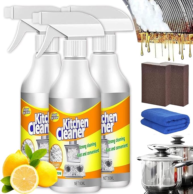 Kitchen Foam Cleaner, Kitchen Cleaner Foam Spray, Sciasi Kitchen Cleaner, Foam Kitchen Cleaner, All-Purpose Kitchen Pots And Pan Cleaner, Cleaning Supplys (3PCS)