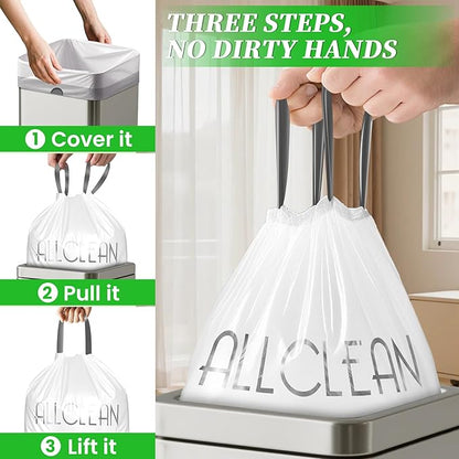 Trash Bags 13 Gallon Tall Kitchen Drawstring Garbage Bags,Fit 13 Gal Bins,Heavy Duty Tear&Leak Resistant Unscented Recyclable Trash Can Liners for Home Office Bathroom Garden Garage Outdoor