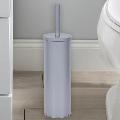 Deep & Sturdy Toilet Bowl Brush with Holder - Durable Scrubbing - Toilet Cleaners - Household Essentials - Bathroom Cleaner - Cleaning Supplies - Household Supplies, Matte Gray