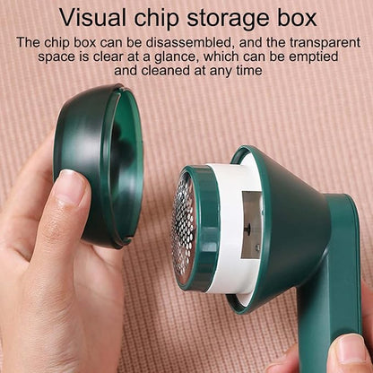USB Rechargeable Fabric Shaver Electric Lint Remover for Clothes Furniture, Green