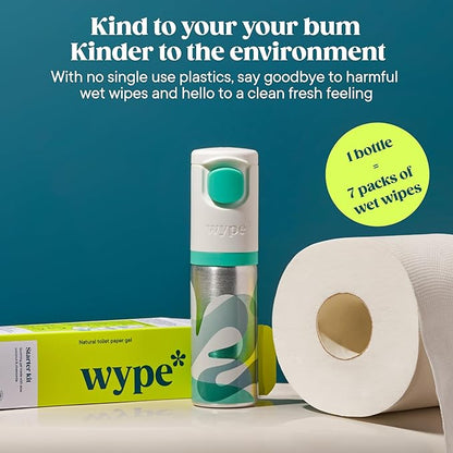 Wype | On The Go Bundle | Toilet Paper Gel | Flushable & Convenient Wet Wipes Alternative | Vacation Essentials | 3 x 1 fl oz