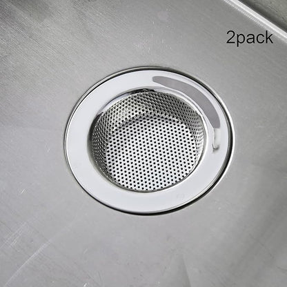 Kitchen Sink Strainer Stainless Steel, LASSHSWA Kitchen Sink Drain Strainer, Sink Strainers for Kitchen Sinks with Large Wide Rim 4.5" Diameter (2 Pack)
