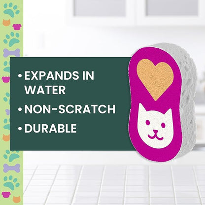 Scotch-Brite Cat Lovers Cleaning Kit, Includes 6 Limited Edition Non-Scratch Sponges and 1 Pet Hair Pickup Extra Sticky Lint Roller, Multi-surface Safe