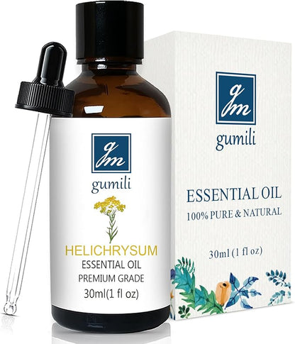 GM Gumili Helichrysum Essential Oil, 100% Pure Undiluted Helichrysum Oil for Aromatherapy Beauty & Home Care- 30ml/1 oz