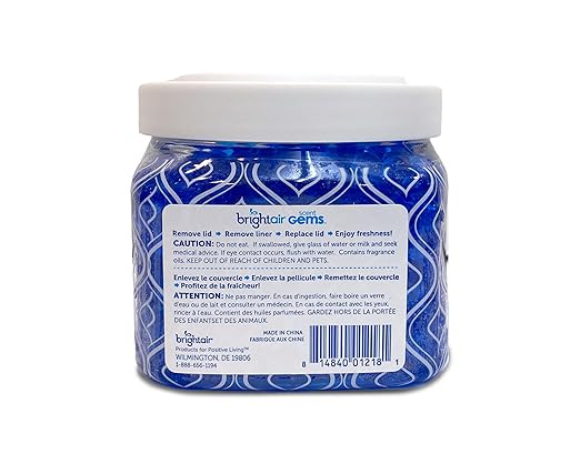 Bright Air Scent Gems, For Small to Medium-Size Spaces, Cool & Clean Scent, 12 oz. Each, Case of 6, Odor Eliminator & Air Freshener, Natural Essential Oils, Lasts Up to 45 Days Each