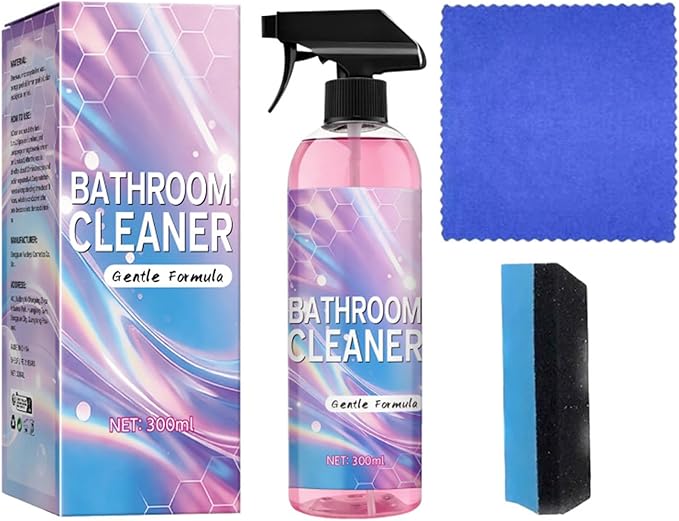 Heavy Duty Bathroom Scrubbing Solution, Bathroom Descaler Foam Cleaner, Powerful Pink Bathroom Cleaner Spray, For Sink Tub Floor Tile (1PCS)