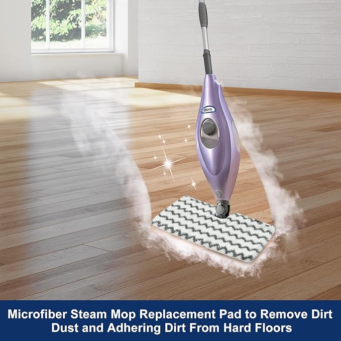 6 Pack Steam Mop Replacement Pads for Shark S3500 Series Steam Mop S3501 S3601 S3550 S3901 SE450 S3801CO S3601D S2901 S2902 Steam Pocket Mop, Reusable Heavy Scrub Steam Mop Pads for Floor Cleaning