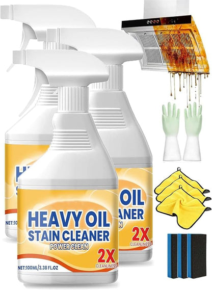 Kitchen Cabinet Cleaners and Polishers, Kitchen Heavy Oil Cleaner Spray, Upgrade All Purpose Kitchens Heavy Oil Cleaning Agent, Heav𝐲 Duty Degreaser for Stove,Oven,Dishwasher, Tiles (3PCS)