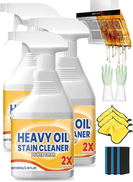Kitchen Cabinet Cleaners and Polishers, Kitchen Heavy Oil Cleaner Spray, Upgrade All Purpose Kitchens Heavy Oil Cleaning Agent, Heav𝐲 Duty Degreaser for Stove,Oven,Dishwasher, Tiles (3PCS)