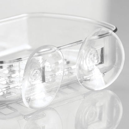 iDesign BPA-Free Plastic Suction Bar Soap Dish - 5.25" x 4" x 2", Clear,19600