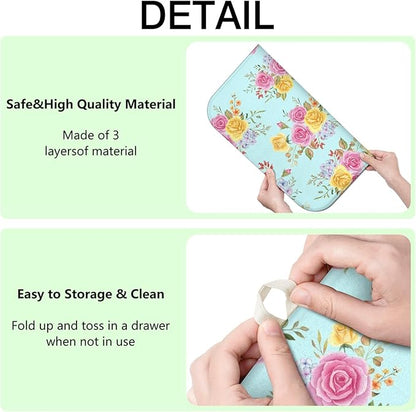 Dish Drying Mat Drainer Pads - Extra Large Microfiber Drying Mats for Dishes Kitchen Counter Super Absorbent Pads for Draining Racks (Floral,18"x24" )