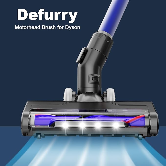 Upgraded Motorhead Vacuum Brush with Headlights for Dyson V7 V8 V10 V11,Motorized Head Replacement Accessories or Parts for Tile,Small Carpet,Rug Cleaning.