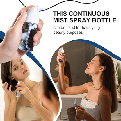 Yolaist 2 Pack 60ML Small Spray Bottle, Portable Refillable Travel Spray Bottle for Hair, Cleaning, Beauty, Fine Mist, Leak Proof, Lt. Blue and Lt. Green