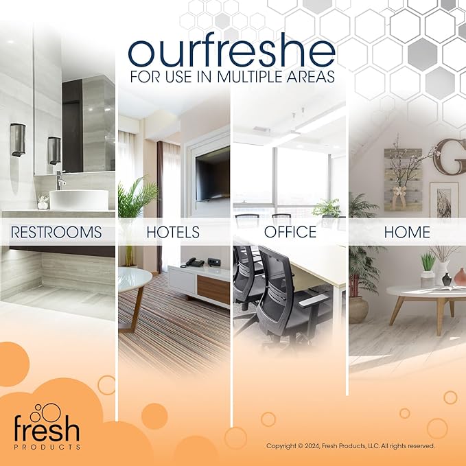 Fresh Products ourfreshe Plug In Air Freshener 30 Day Refills Replace Messy Aerosols with Dry Fragrance For Use in Medium Sized Spaces Coconut Vanilla 6 Pack