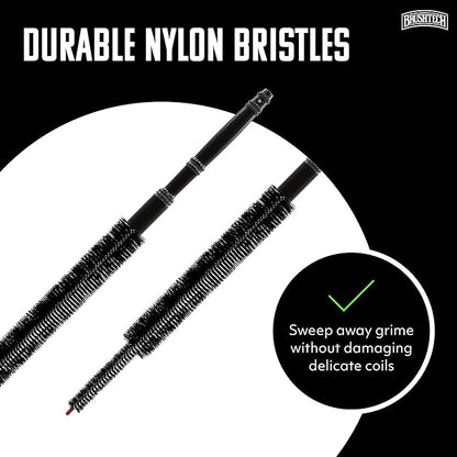 Brushtech Appliance Care Refrigerator Coil Cleaning Brush - Tapered Flexible Design for Deep Dust Removal & Appliance Maintenance - 15.25" Slim Nylon Bristles on Metal Wire Handle