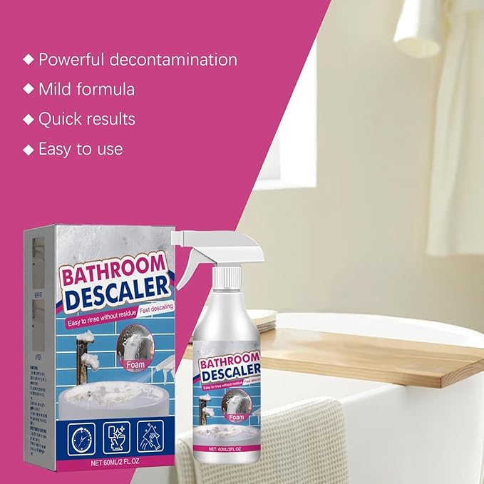 Stubborn Stains Cleaner, Bathroom Descaler Cleaner, Bathroom Descaler Foam Cleaners, Multipurpose Bathrooms Foam Cleaners, Powerful Descaling Cleaning Agent for Bathtub Glass, 2 Pcs