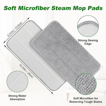 6 Pack Microfiber Steam Mop Pads Compatible with FEPPO, FODFINU & Seyola Series Steam Mop, Washable & Reusable Microfiber Steam Mop Cloth for All Types of Floors, Steam mop Attachments(6 Pack, grey)