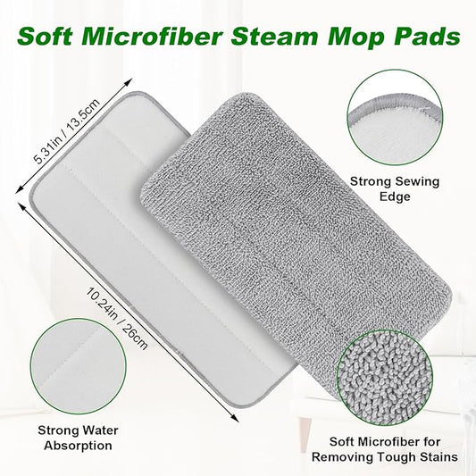 6 Pack Microfiber Steam Mop Pads Compatible with FEPPO, FODFINU & Seyola Series Steam Mop, Washable & Reusable Microfiber Steam Mop Cloth for All Types of Floors, Steam mop Attachments(6 Pack, grey)