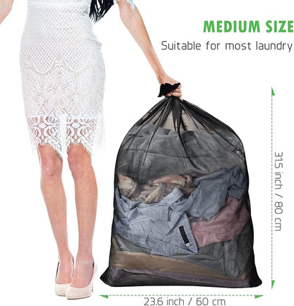 2 Pack Mesh Laundry Bags 24 x 32 inch Laundry Garment Bag Mesh Large Lingerie Wash Bags Zippered Garment Washing Net for Underwear Hosiery Blouse Sweater Dress Don't Drying, Melting 140-176℉