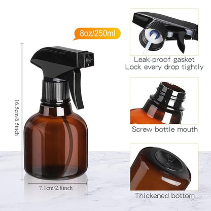 Jinei 24 Pcs 8 oz Empty Plastic Spray Bottle Bulk with Trigger Sprayers Pet Adjustable Head from Fine to Stream Refillable for Hair Plants Cooking Pets, No Leakage(Black)