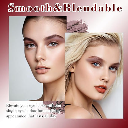 MEICOLY Mauve Eyeshadow with Mirror,Nude Brown Taupe Matte Eye Shadow Palette,Pressed Powder Single Eyeshadow for Women and Girls,Eye Makeup Eyelid Color,High Pigment,Long Wearing