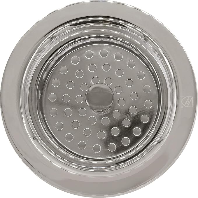Westbrass A214-05 3-1/2" Post Style Large Kitchen Sink Basket Strainer, Polished Nickel