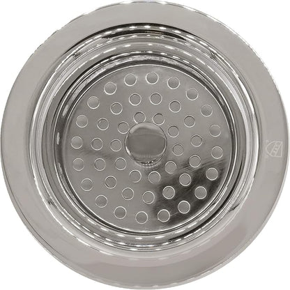 Westbrass A214-05 3-1/2" Post Style Large Kitchen Sink Basket Strainer, Polished Nickel
