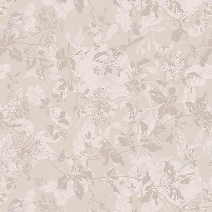 Heroad Beige Brown Wallpaper Floral Wallpaper Peel and Stick Boho Contact Paper Vintage Wall Paper Removable Self-Adhesive for Bedroom Cabinets Decoration Thicken Vinyl 17.3" x 78.7"