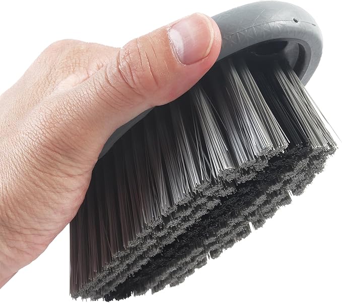 Carpet and Upholstery Cleaning Brush,Carpet Scrubber Stiff Bristle Detailing Scrub Brushes,Interior Leather Brush for Car and Home (2Pcs, Gray)