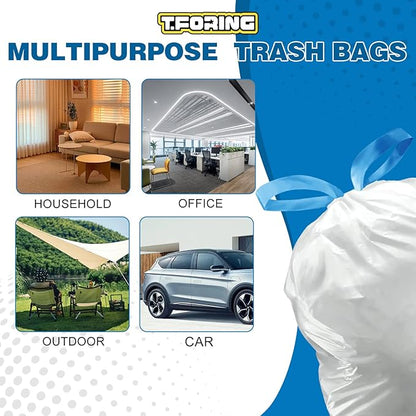 6 Gallon Trash Bags Drawstring 1.1 Mil - 120 Count Medium Garbage Bags,22.5 Liter Strong Plastic Trash Can Liners Unscented,Thick Waste Basket Bags for Home Bathroom Office Kitchen