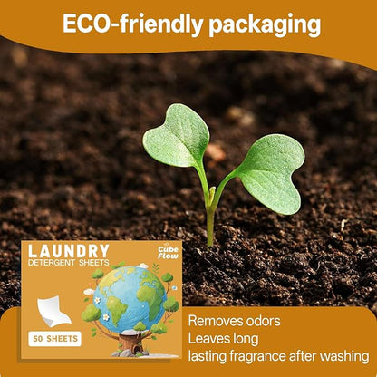 Laundry Detergent Sheets, Ebony Rose Scent - 100 Loads | 72-hour long lasting fragrance, Eco Friendly Sheets | Pre-Measured, Liquidless for Deep Clean | Hypoallergenic (Linen)
