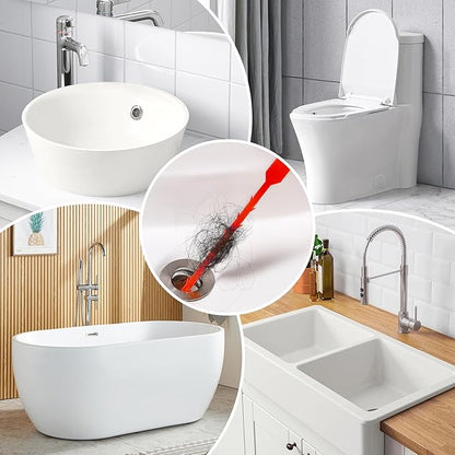 10pcs Drain Cleaner Spiral, 25 in Ergonomic Handle Pipe Cleaning Screws Sticks, Effective for Manual Removal of Hair and Deposits in Bathroom Kitchen For Bath Tub, Toilet, Kitchen Sink, Sewer