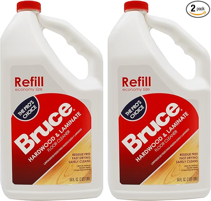 Bruce Hardwood and Laminate Floor Cleaner for All No-Wax Urethane Finished Floors Refill 64oz - Pack of 2