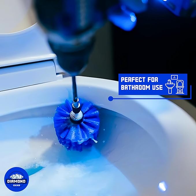 Diamond Shine Electric Toilet Brush Drill Attachment - Toilet, Sink, Grout, Tile, Floor, Bathtub, Shower