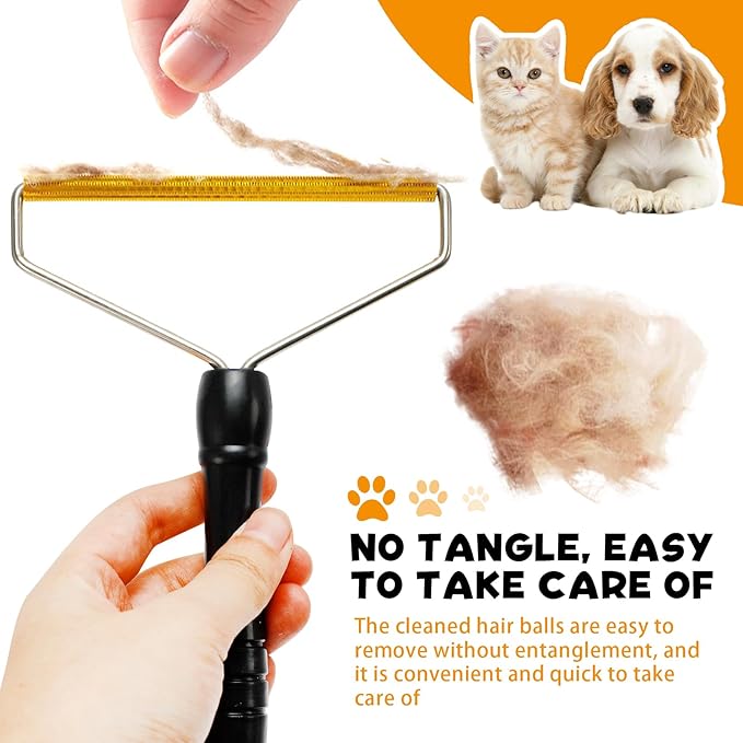 Pet Hair Remover, Dog&Cat Hair Remover Cleaner Pro, Portable Fur Remover Tool for Couch, Clothes, Pet Towers & Rugs, Black