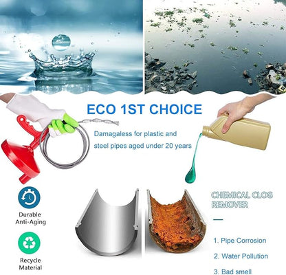 Forlivese Drain Auger,25Ft Plumbing Snake,Heavy Duty Toilet Snake Drain Clog Remover for Bathroom Sink,Kitchen Cleaning,Comes with Gloves and 1 Pack Plastic Hair Snake