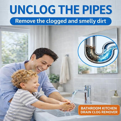 Drain Clog Remover, Drain Clog Dissolver, Opener-Cleaner, Toilet Clog Remover-Professional Strength Liquid Pipe Build Up Remover (2 pcs)