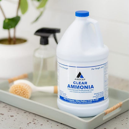 Clear Ammonia Cleaner Liquid, 2 Gallon, Multipurpose, Multi-Surface Cleaning Solution Removes Grease, Hard Water Stains, and Odors, Kitchen and Bathroom Use