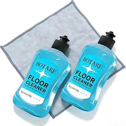 Floor Cleaner Liquid for Mopping, Household Deep Cleaning Solution for Wood,Hardwood,Tile,Laminate,Marble & Porcelain & Bathroom,Ocean Scent,17.6 Fl Oz Each(2 Bottles+1 Cleaning Cloth)