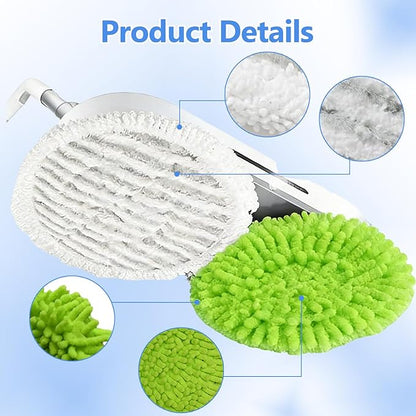 6 Pack S7001 Mop Pads Compatible with Shark S8201 S8001 S7001 S7201 S7000AMZ S7000 S7005 S7020 S7001TGT, Steam & Scrub All-in-One Scrub Pads, Dirt Grip Washable Pad (4White 2green)
