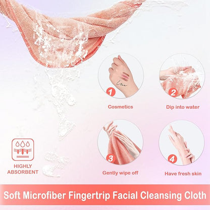 Nugilla Makeup Remover Cloth 12 x 12 Inch, Reusable Makeup Remover Towels for Washing Face, 6 Pack Washable Microfiber Face Cloth Fast Drying Washcloth, Coral