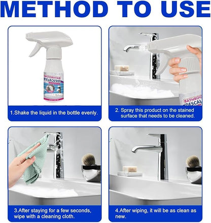 Bathroom Descaler Foam Cleaner Spray, Bubble Cleaner Foam with Enhanced Sprayhead & Sponge, To Tile Faucet Remover Tub Cleaner 60ml (1)