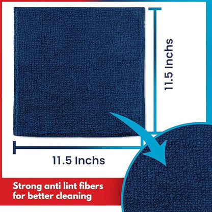 USANOOKS Microfiber Cleaning Cloth - 6 Pcs 11.5"x11.5" - High Performance - 1200 Washes, Ultra Absorbent Towels Weave Grime & Liquid for Streak-Free Mirror (Pack of 6)