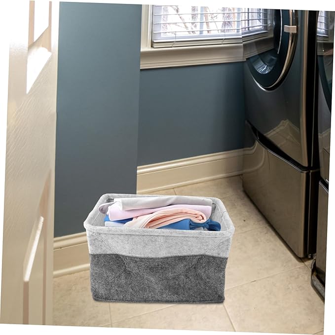 Cabilock Laundry Hamper Felt Basket Capacity Storage for Home Dorm Travel Portable Organizer for Dirty Clothes Lightweight and Versatile Design