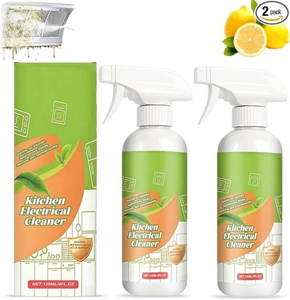 CRIVERY 2PCS Electrolyzed Ion Kitchen Cleaner, Natural Formula Kitchen Appliance Cleaner, Multi-Purpose Heavy Duty Cleaning Spray for Household, Oven, Stove, Range Hood