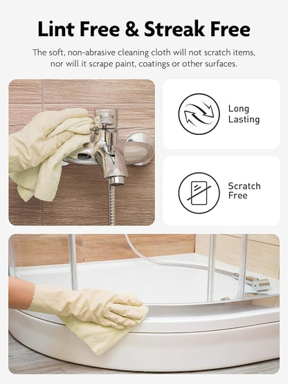 Fantasticlean Microfiber Cleaning Cloth Roll -30 Pack, Tear Away Microfiber Towels, 12" x 12", Reusable, Washable, Scratch Free, Ultra Absorbent Dishcloth for All-Around Cleaning Supplies (Beige)