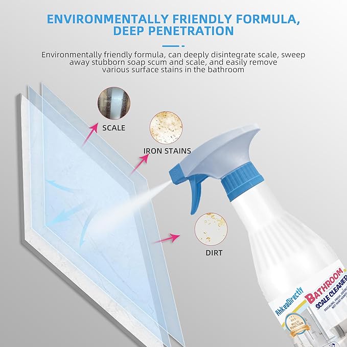 Foaming Shower Tub and Tile Cleaner, Bathroom Foam Cleaner with Floral Scent, Bathroom Spray for Cleaning Glasses and Sinks, Grout Cleaner, Deep Cleaning Removes Old Stains From Grout, 3pcs