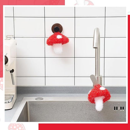 Breling 6 Pieces Mushroom Shape Dish Sponge Dual Sided Non Scratch Dish Washing Scrubbers, Reusable Household Cleaning Kitchen Tools for Dishwashing Washing Dishes Cookware
