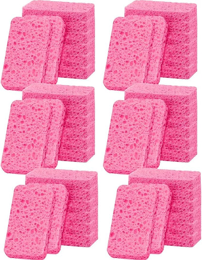 36 - Pack Non-Scratch Scrub Sponges - Sponges for Dishes and Washing Dishes, Cleaning Sponges for Kitchen Home and More（Pink）