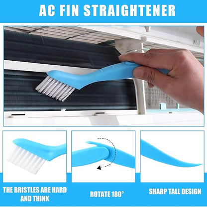 8 Pcs Air Conditioning Fin Cleaner Set HVAC Coil Cleaning Brush Condenser Fin Straightener Evaporator Coil Cleaner AC Comb Condenser Split Cleaning Kit Fridge Radiator Tool(Black,Threaded)